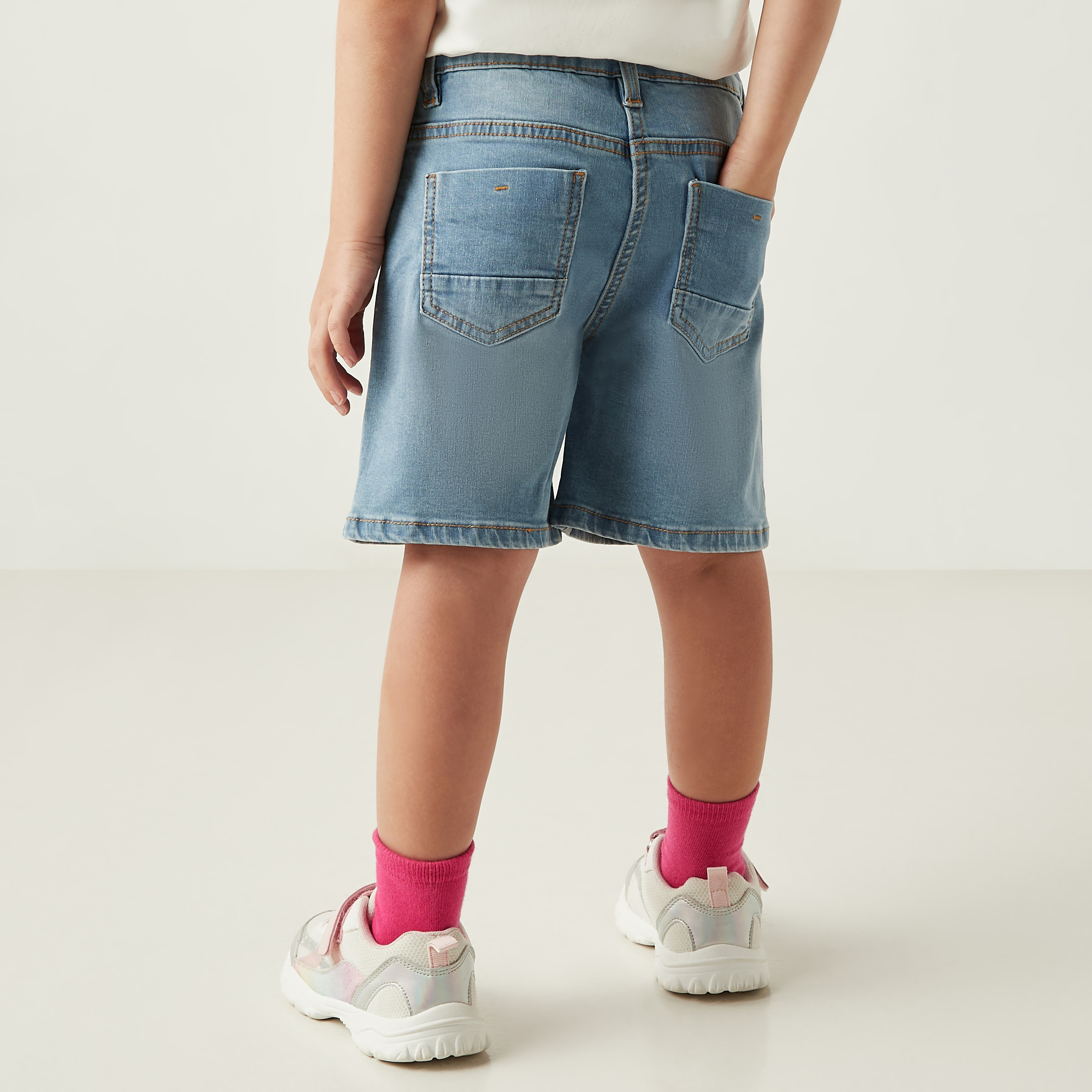 Juniors Regular Fit Denim Shorts-baby-girls-clothing-bottoms-shorts-image-3