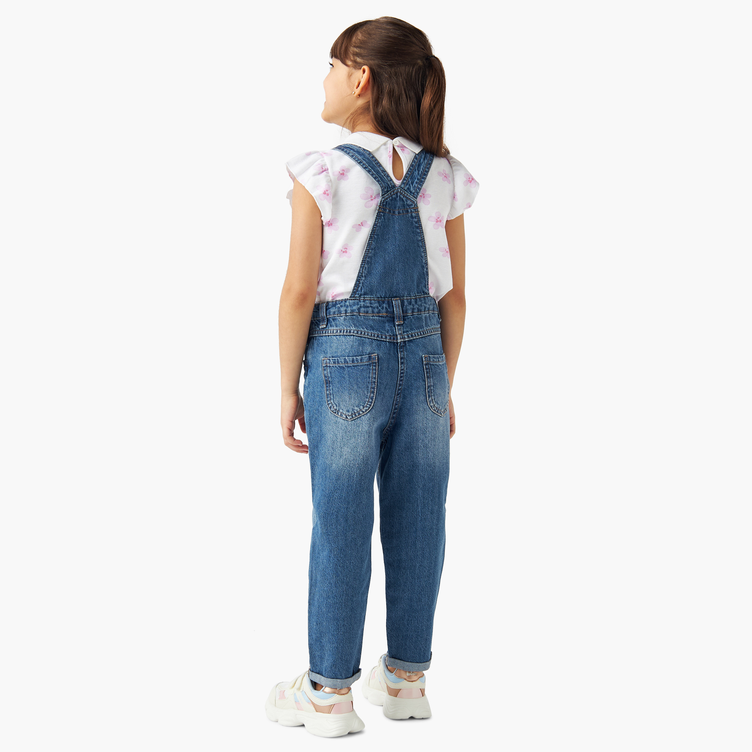 Juniors Solid Dungarees with Pockets-girls-clothing-dressesandjumpsuits-image-3