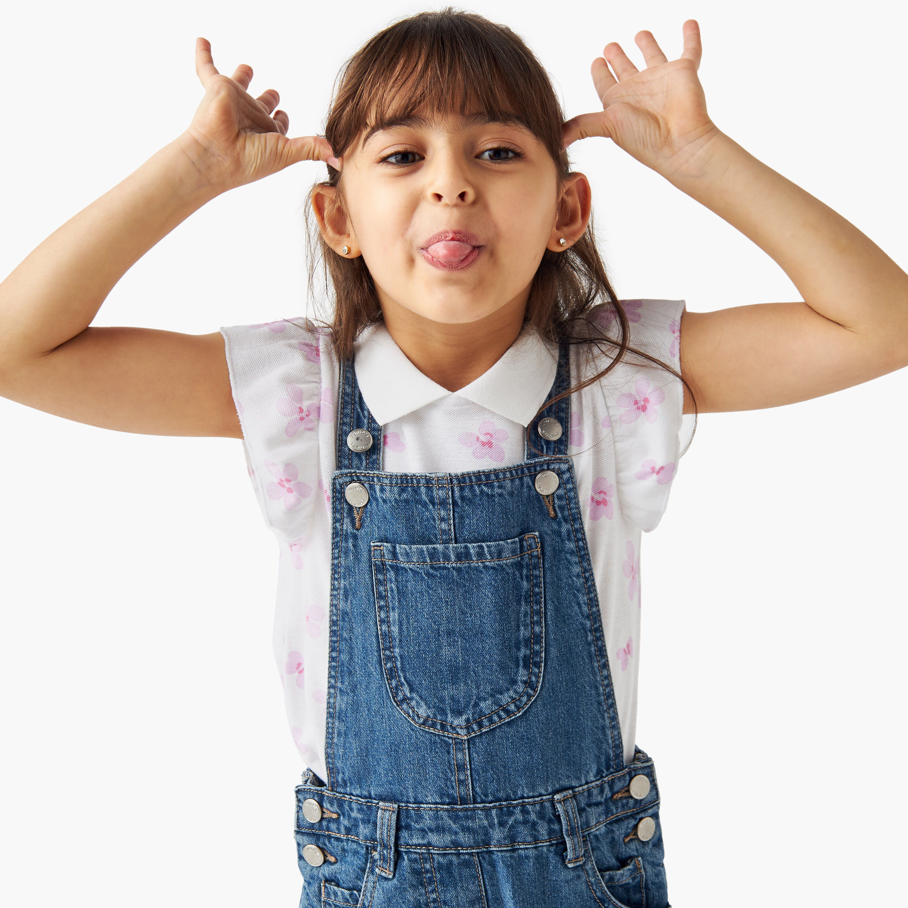 Juniors Solid Dungarees with Pockets-girls-clothing-dressesandjumpsuits-image-4