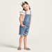Juniors Solid Denim Dungarees Shorts with Pockets-Rompers%2C Dungarees and Jumpsuits-thumbnail-1