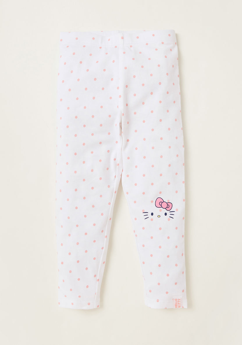 All-Over Hello Kitty Print Leggings with Elasticised Waist - Set of 2-Leggings-image-2