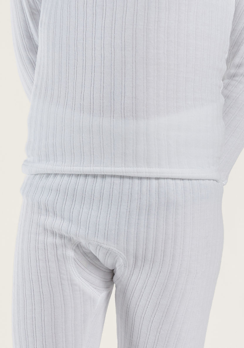 Juniors Textured Long Sleeves T-shirt with Full Length Jog Pants-Sets-image-2