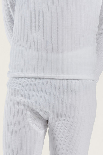 Juniors Textured Long Sleeves T-shirt with Full Length Jog Pants