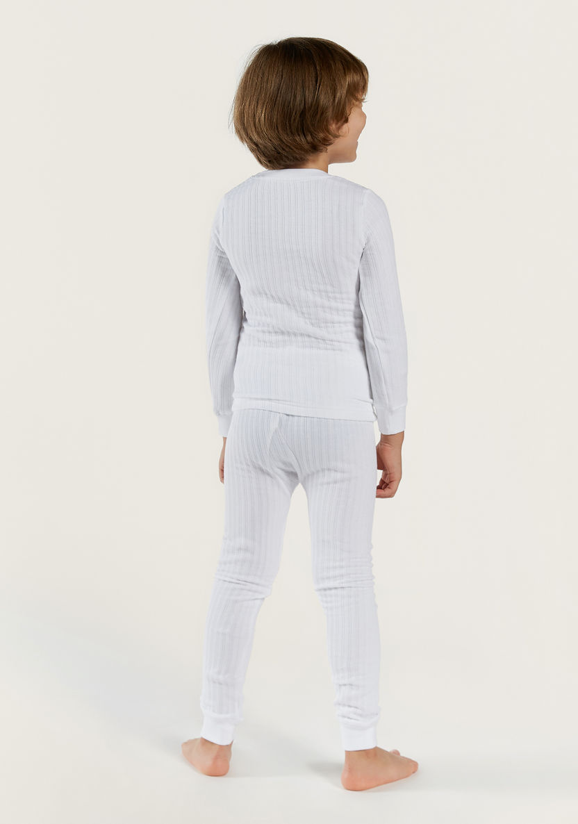 Juniors Textured Long Sleeves T-shirt with Full Length Jog Pants-Sets-image-4