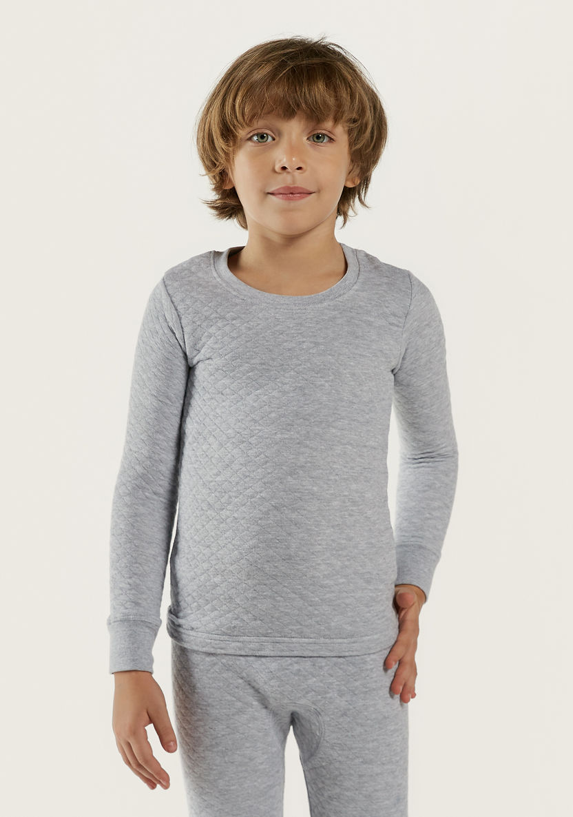 Juniors Solid Long Sleeves Sweatshirt with Full Length Jog Pants-Sets-image-1