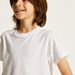 Juniors Basic Solid T-shirt with Crew Neck and Short Sleeves-Tops-thumbnail-2
