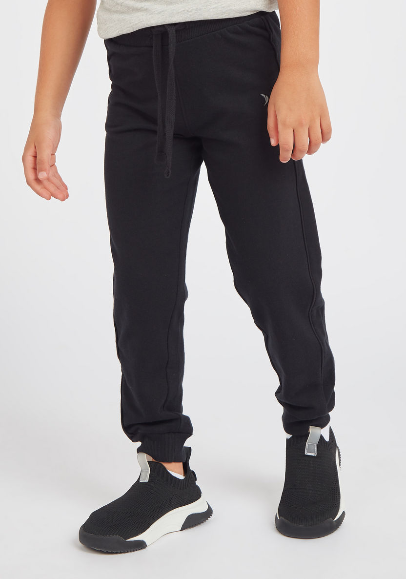 Juniors Solid Jog Pants with Elasticised Waistband-Bottoms-image-0