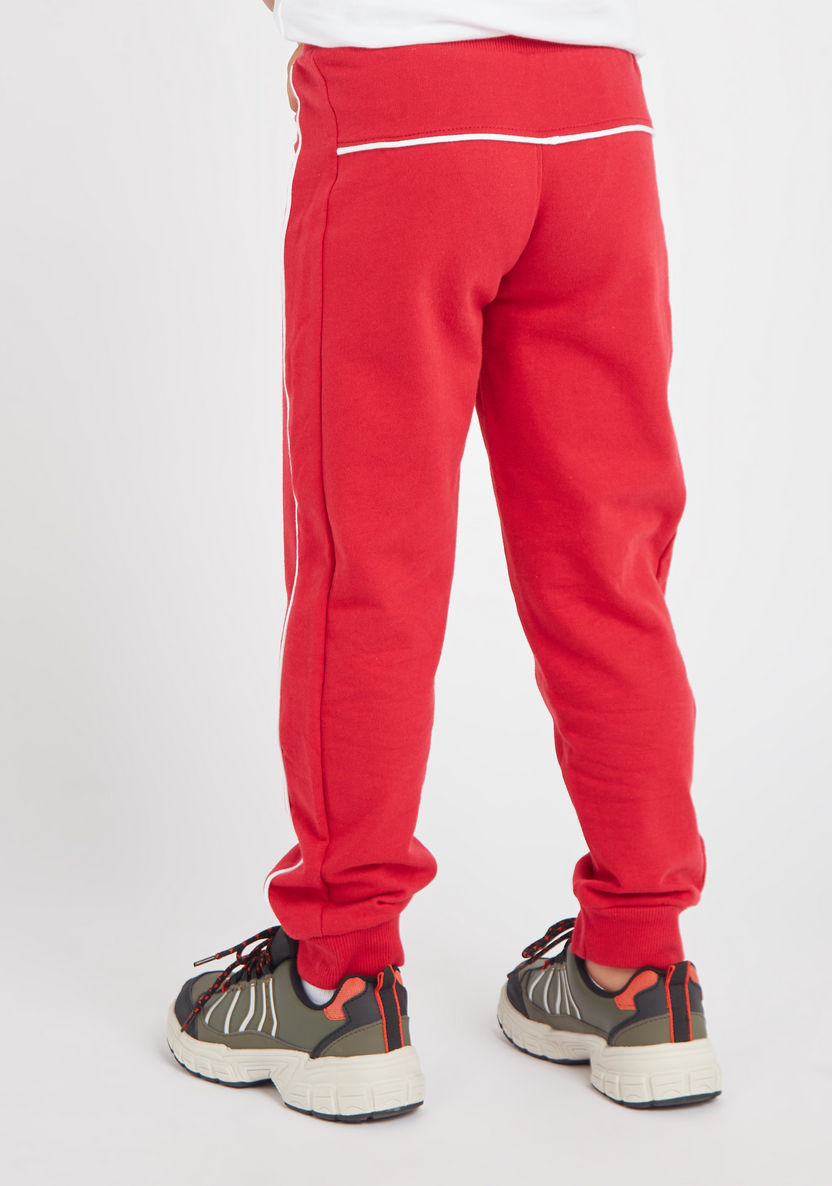 Juniors Solid Jog Pants with Elasticised Waistband-Bottoms-image-3
