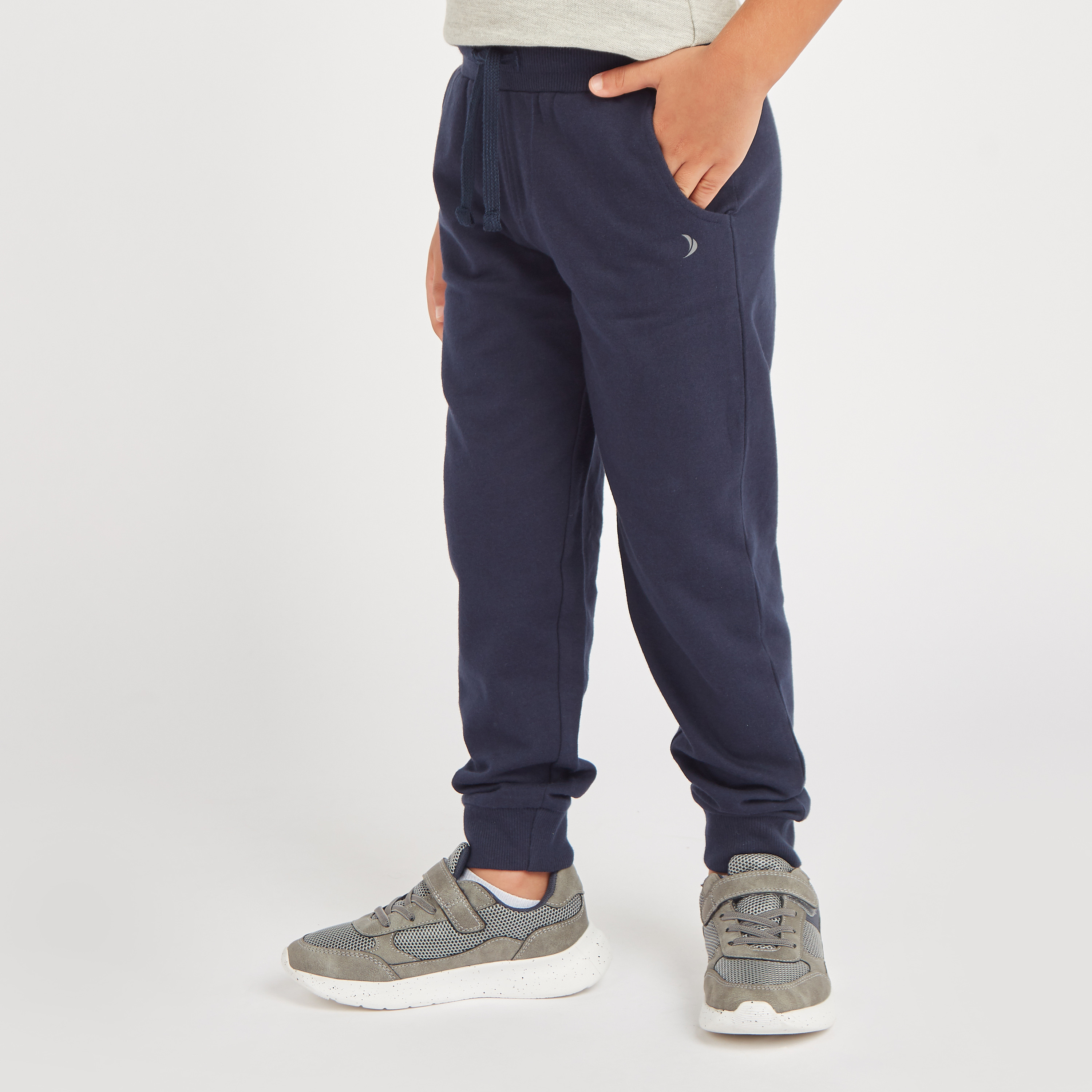 Juniors Solid Jog Pants with Pockets and Drawstring-boys-clothing-schoolwear-bottoms-pants-image-1