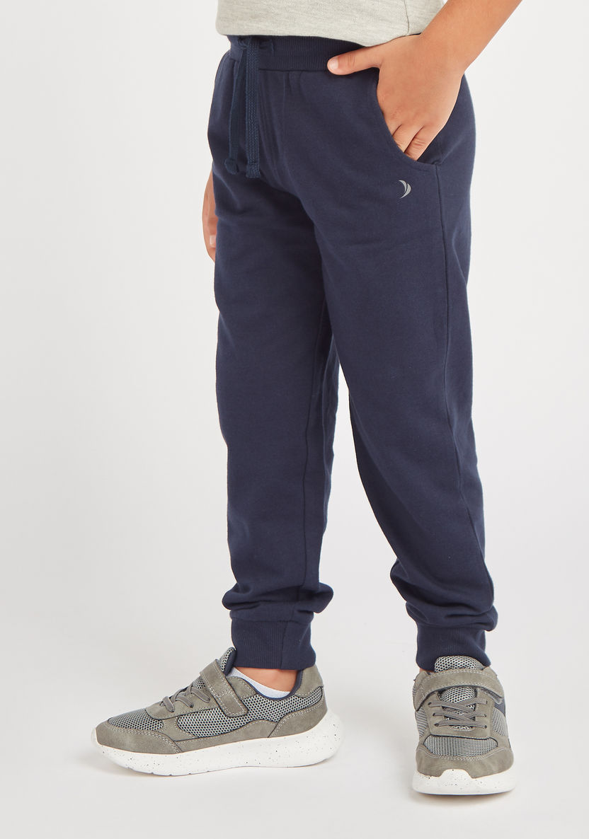 Juniors Solid Jog Pants with Pockets and Drawstring-Bottoms-image-0