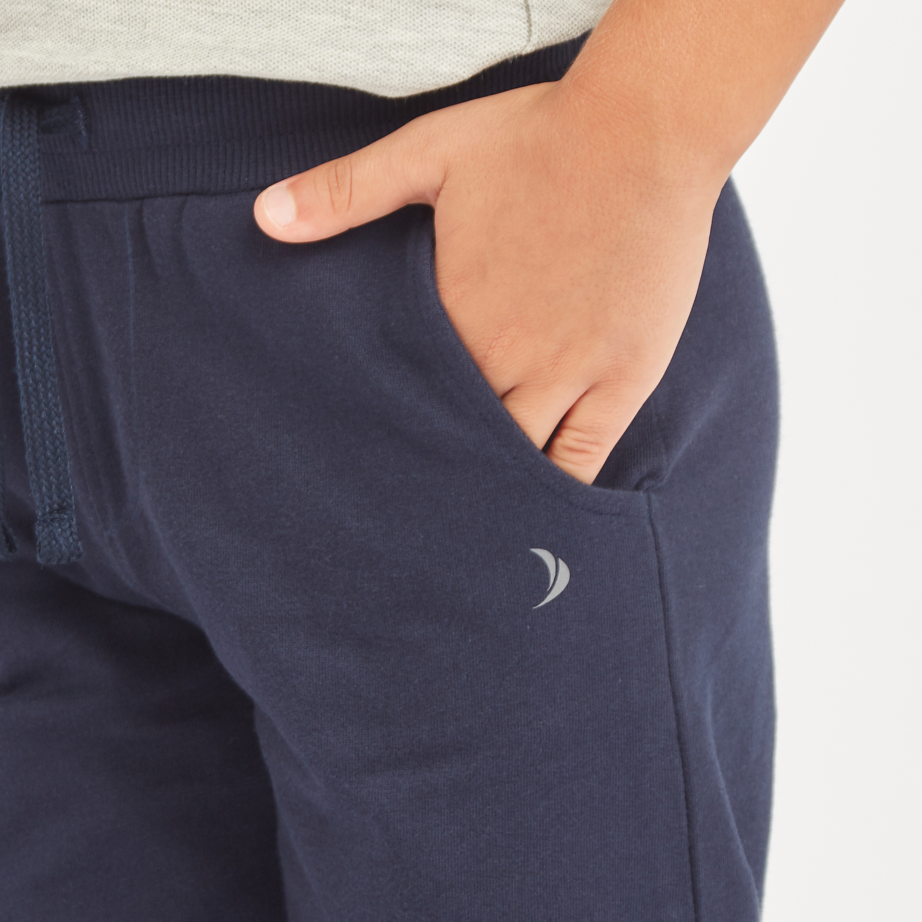 Juniors Solid Jog Pants with Pockets and Drawstring-boys-clothing-schoolwear-bottoms-pants-image-3