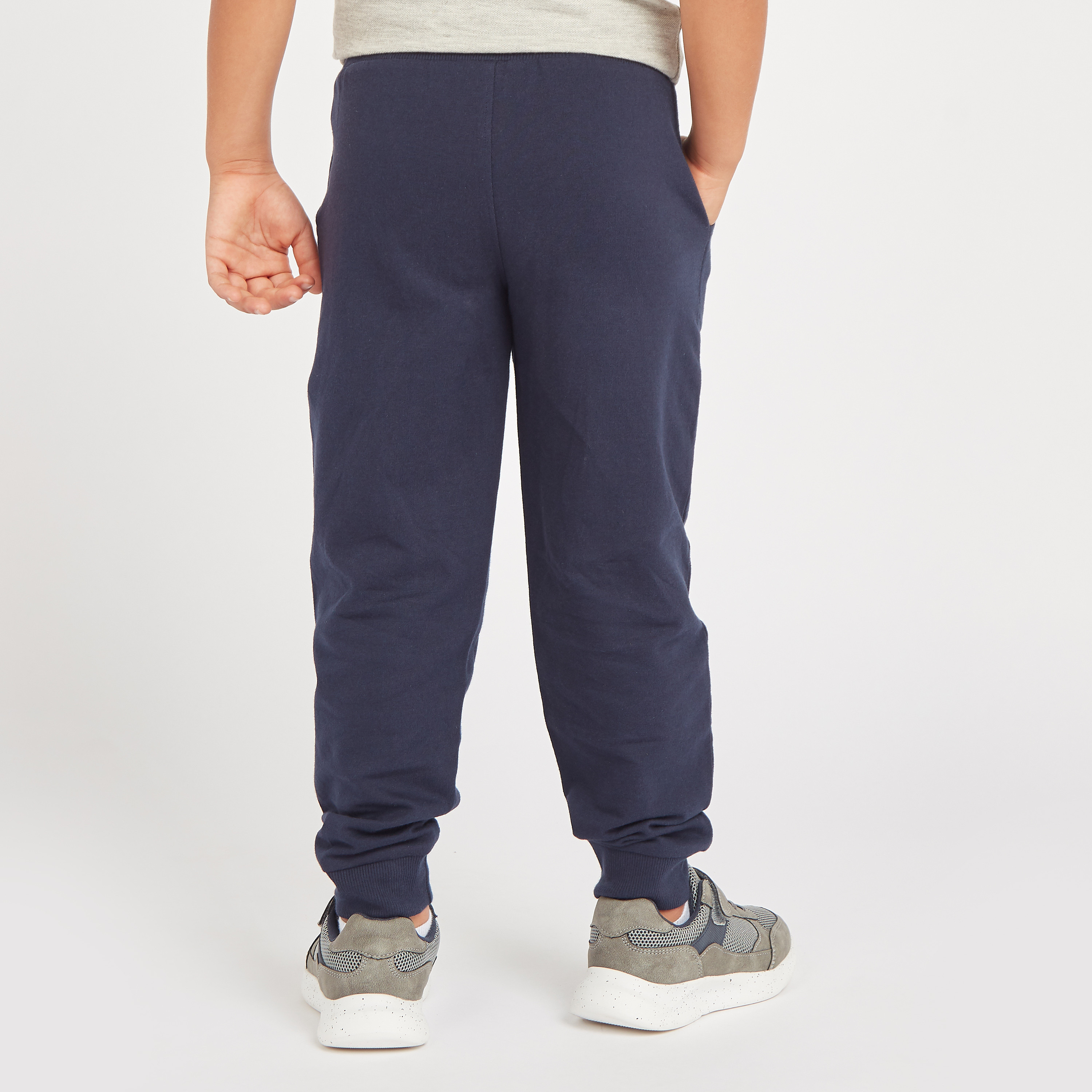 Juniors Solid Jog Pants with Pockets and Drawstring-boys-clothing-schoolwear-bottoms-pants-image-4