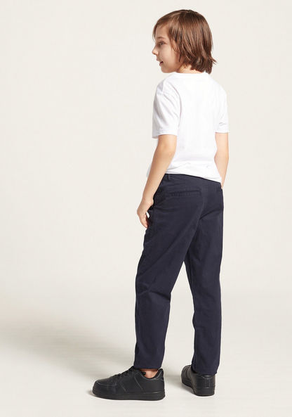 Juniors Solid Chinos with Pockets and Belt Loops-Bottoms-image-3