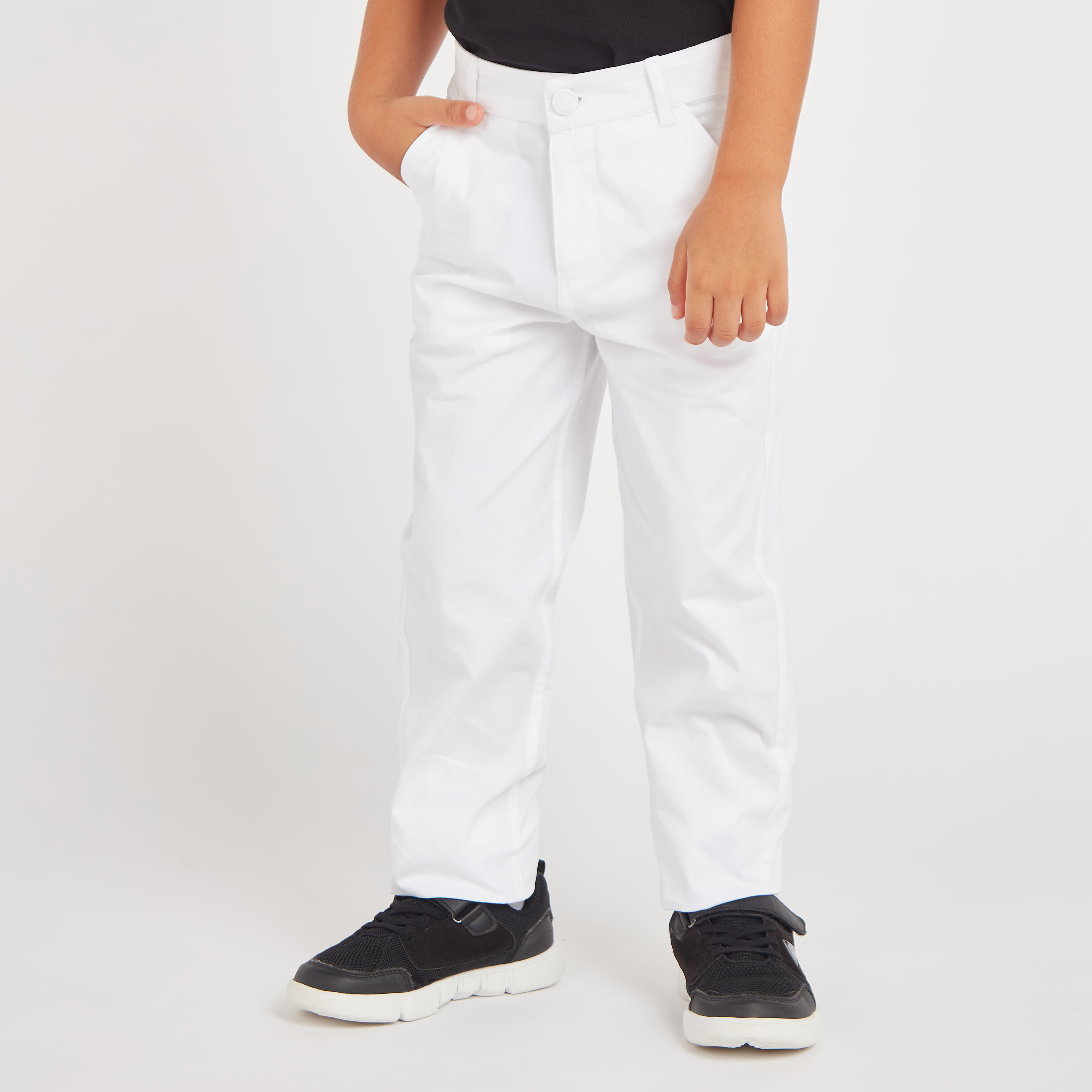 Juniors Solid Chinos with Pockets and Belt Loops-boys-clothing-schoolwear-bottoms-pants-image-1