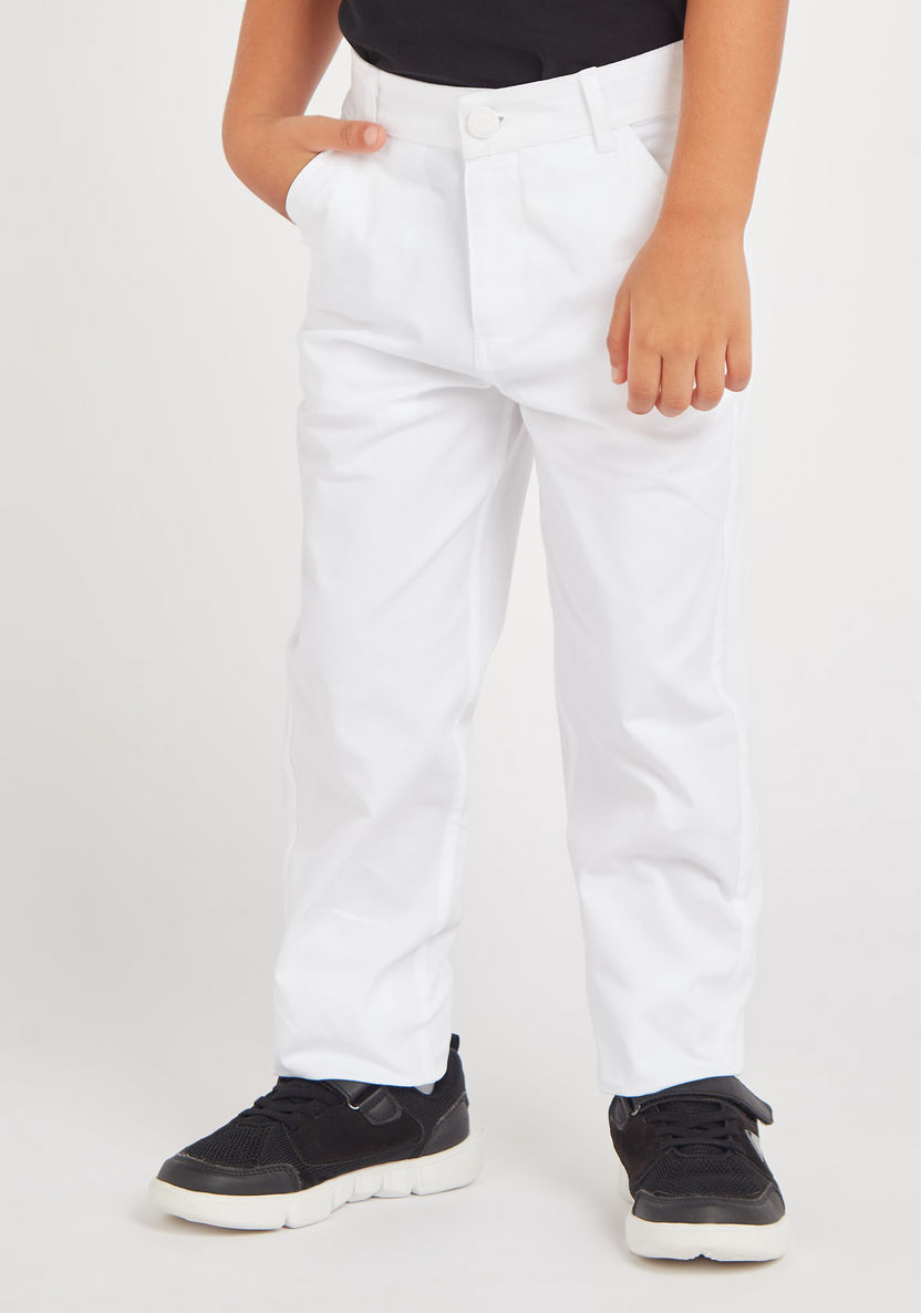 Juniors Solid Chinos with Pockets and Belt Loops-Bottoms-image-0