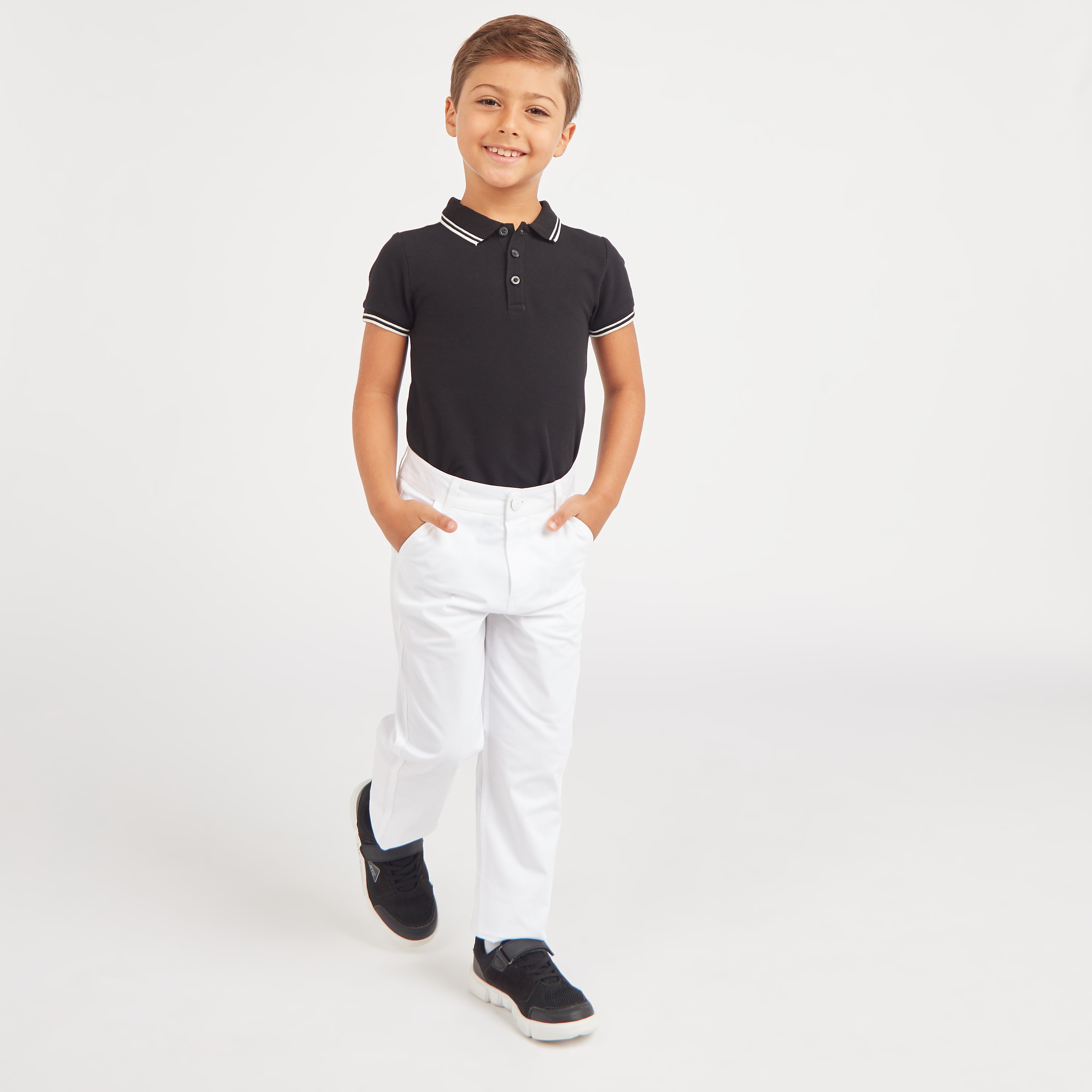 Juniors Solid Chinos with Pockets and Belt Loops-boys-clothing-schoolwear-bottoms-pants-image-2
