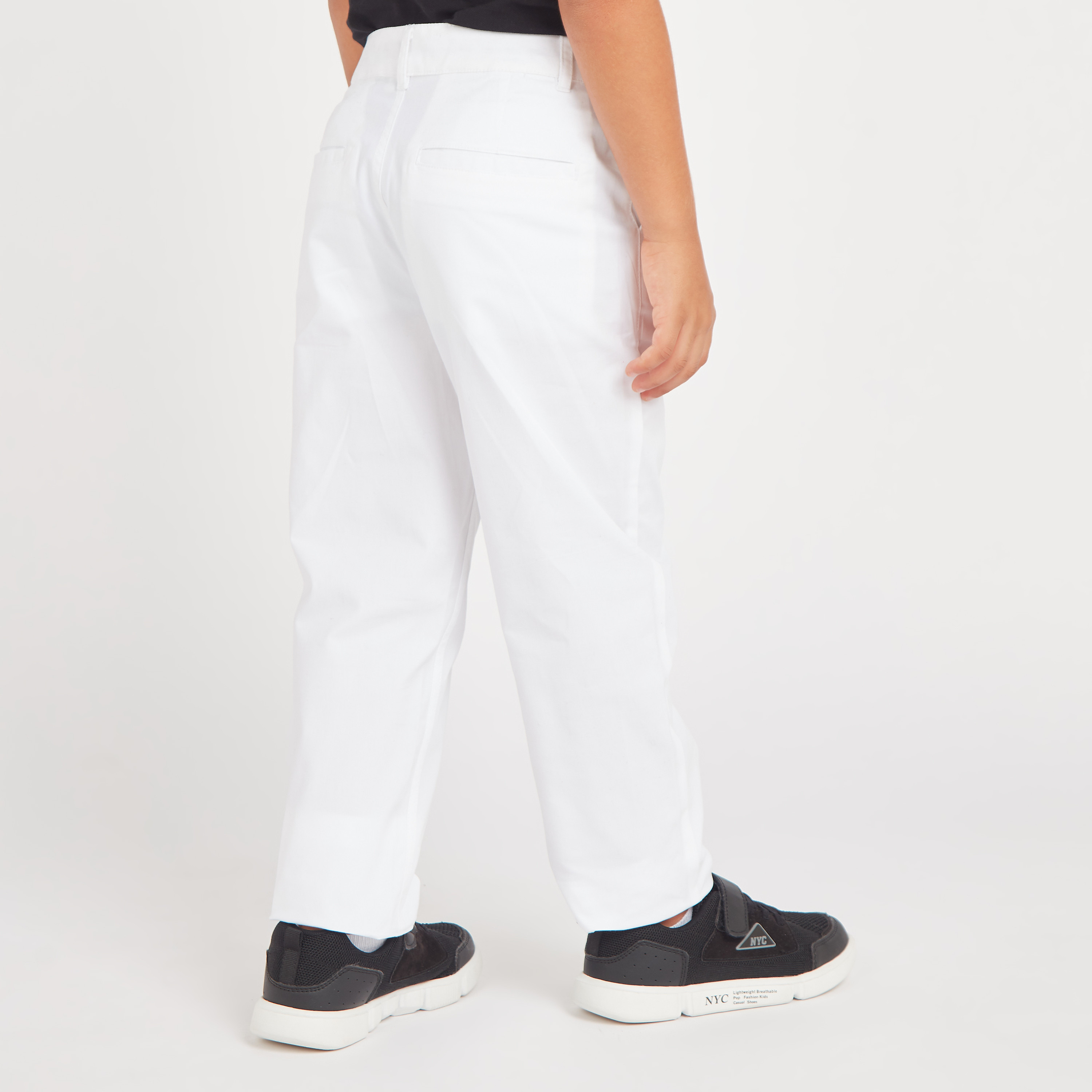 Juniors Solid Chinos with Pockets and Belt Loops-boys-clothing-schoolwear-bottoms-pants-image-4