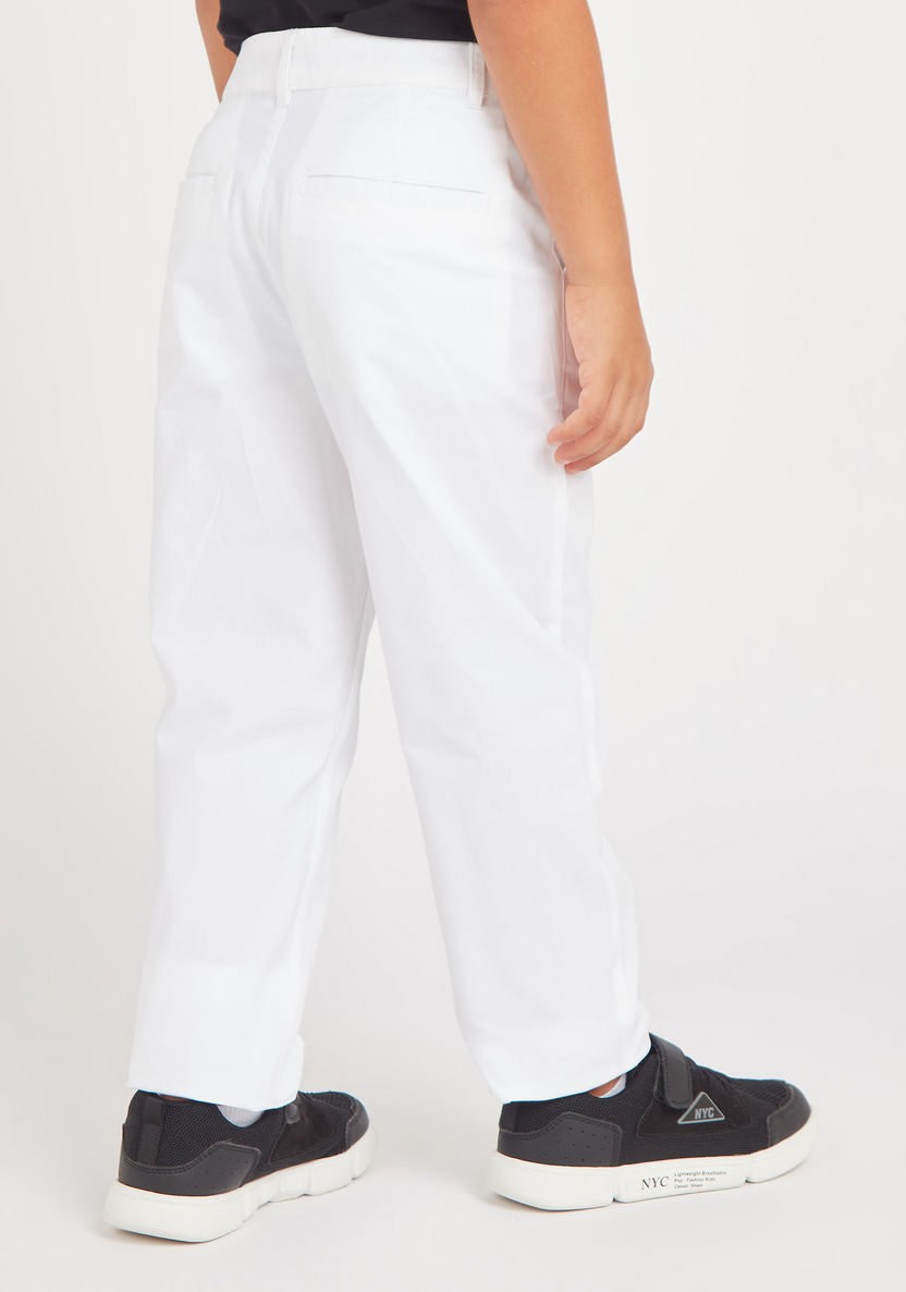 Juniors Solid Chinos with Pockets and Belt Loops-Bottoms-image-3