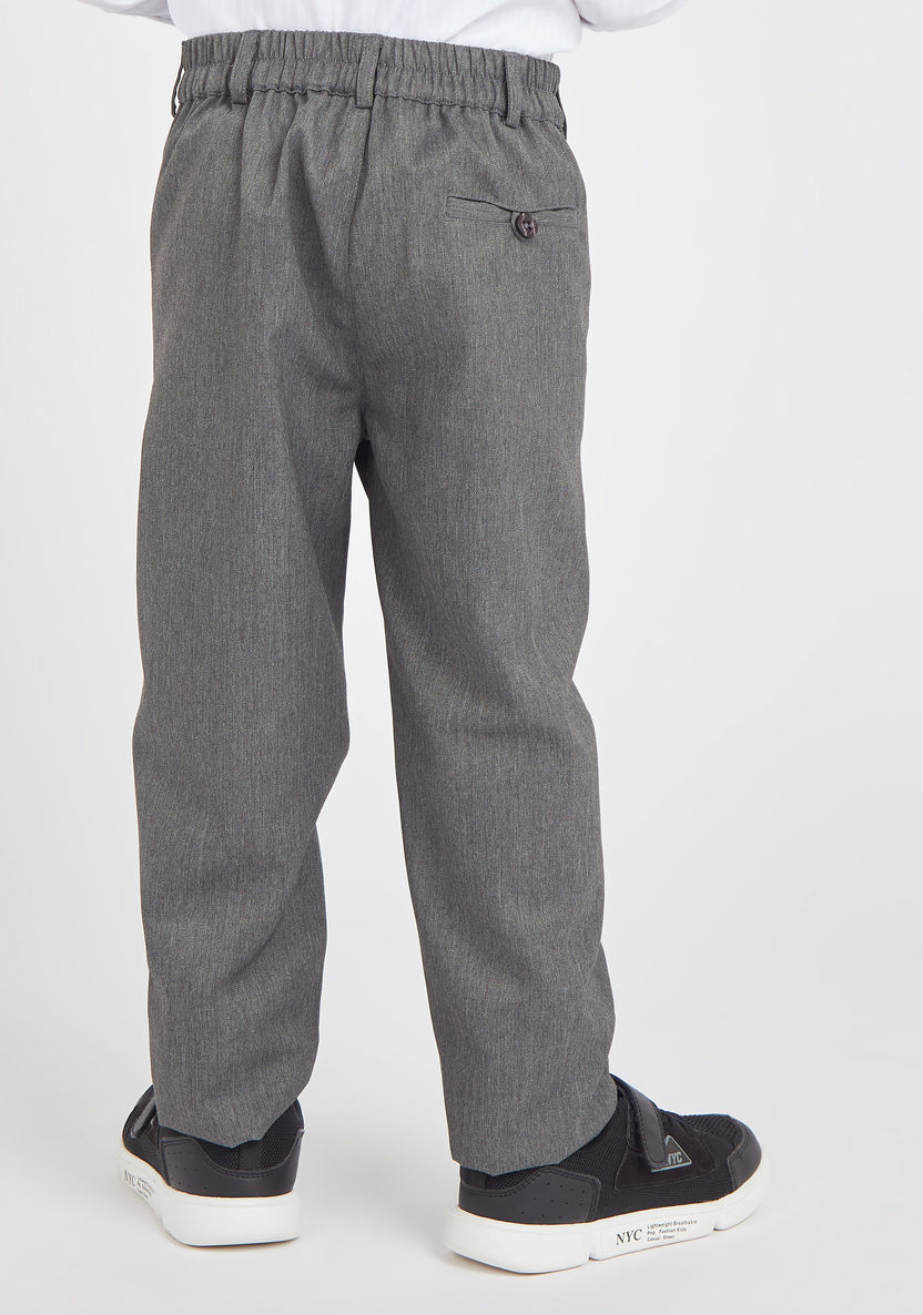Juniors Textured Trousers with Pocket Detail and Elasticised Waistband-Bottoms-image-2