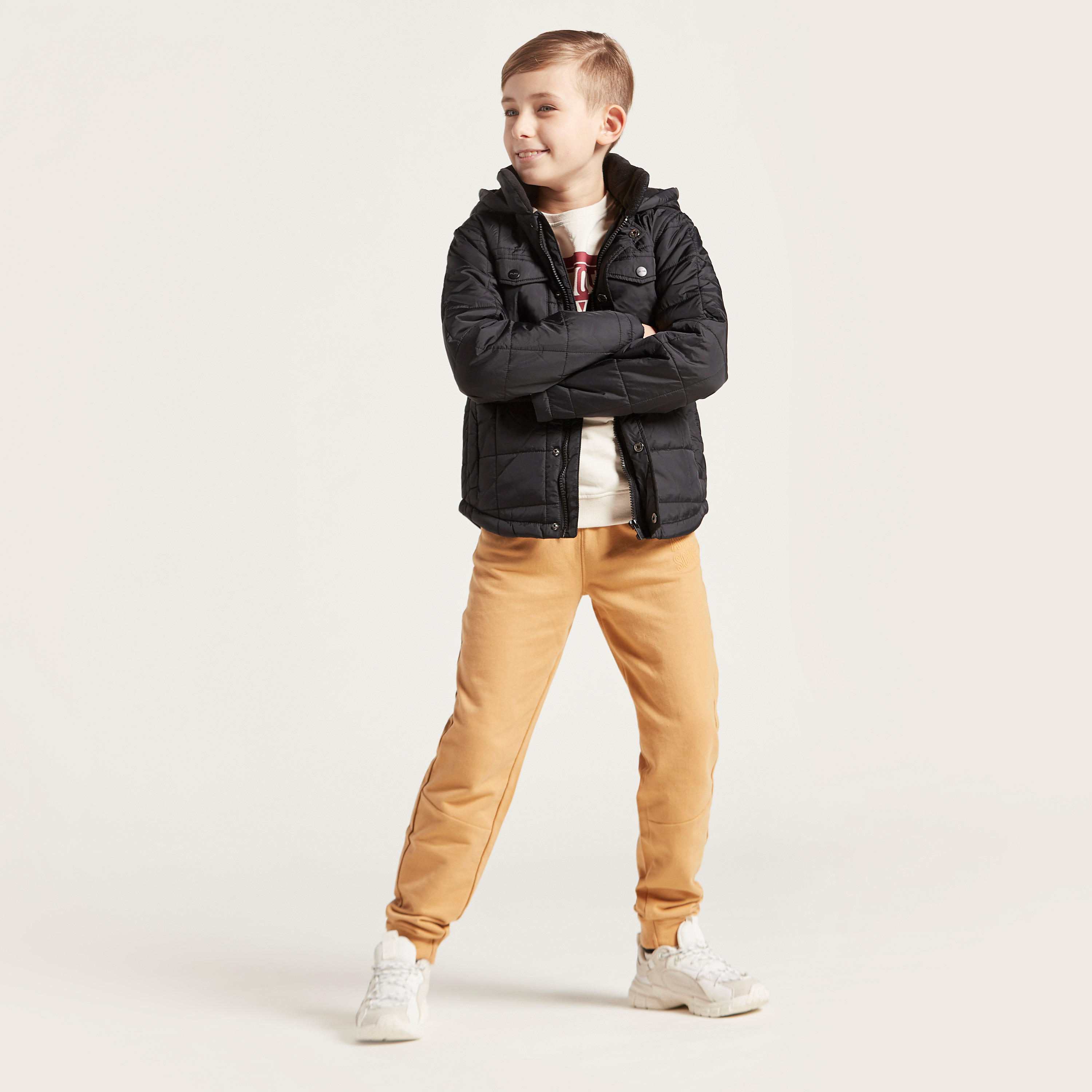 Juniors Quilted Jacket with Hooded Neck and Zip Closure-boys-clothing-schoolwear-jacketsandcoats-image-1