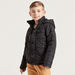 Juniors Quilted Jacket with Hooded Neck and Zip Closure-Coats and Jackets-thumbnail-1