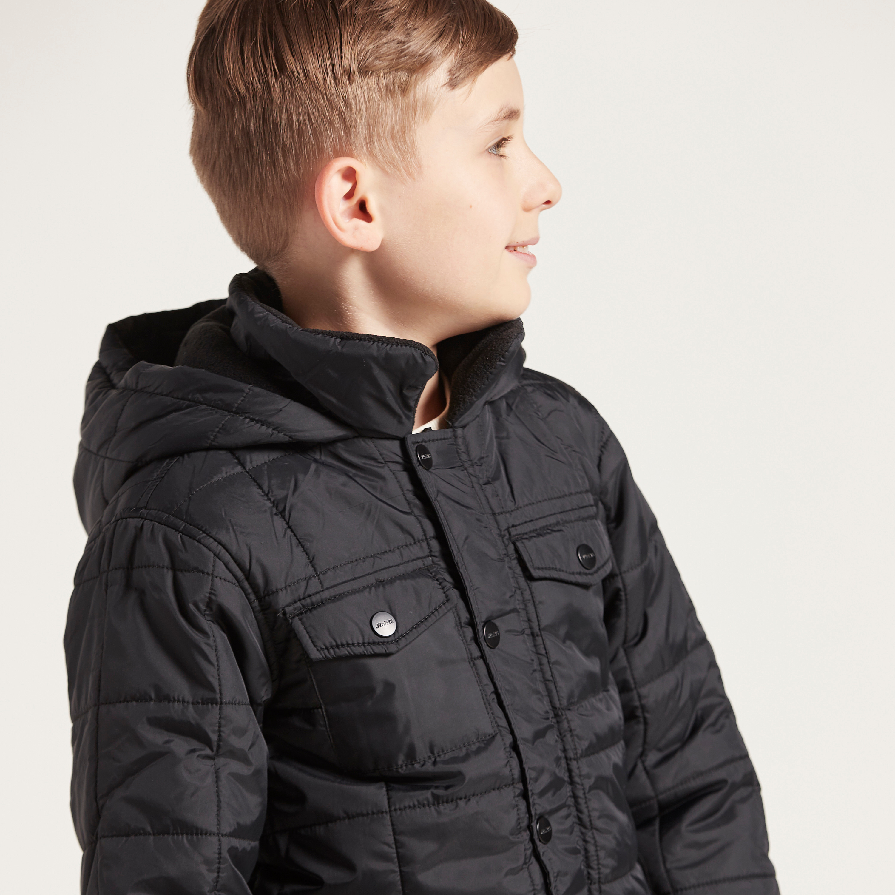 Juniors Quilted Jacket with Hooded Neck and Zip Closure-boys-clothing-schoolwear-jacketsandcoats-image-3