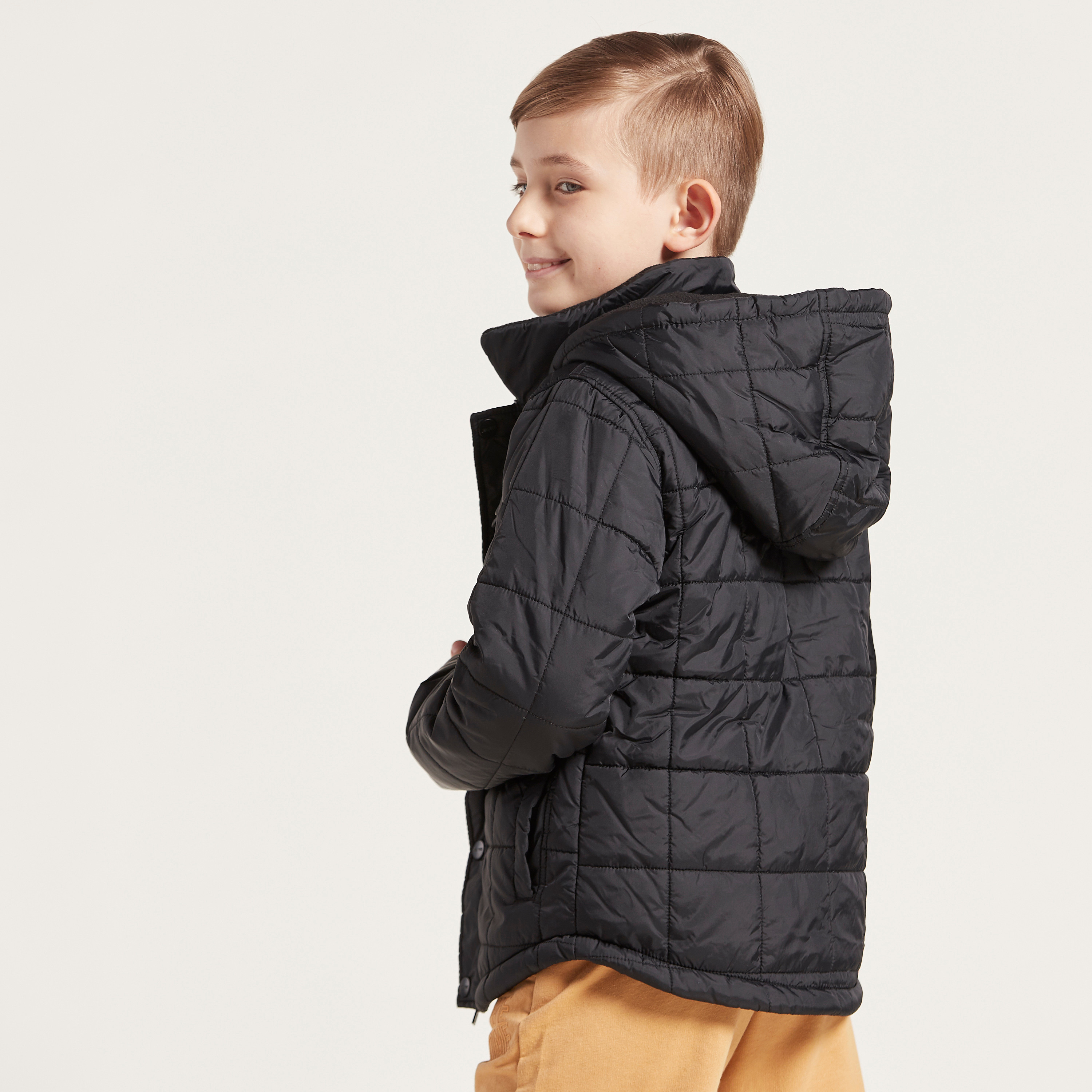 Juniors Quilted Jacket with Hooded Neck and Zip Closure-boys-clothing-schoolwear-jacketsandcoats-image-4