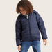 Juniors Quilted Jacket with Hooded Neck and Zip Closure-Coats and Jackets-thumbnail-1