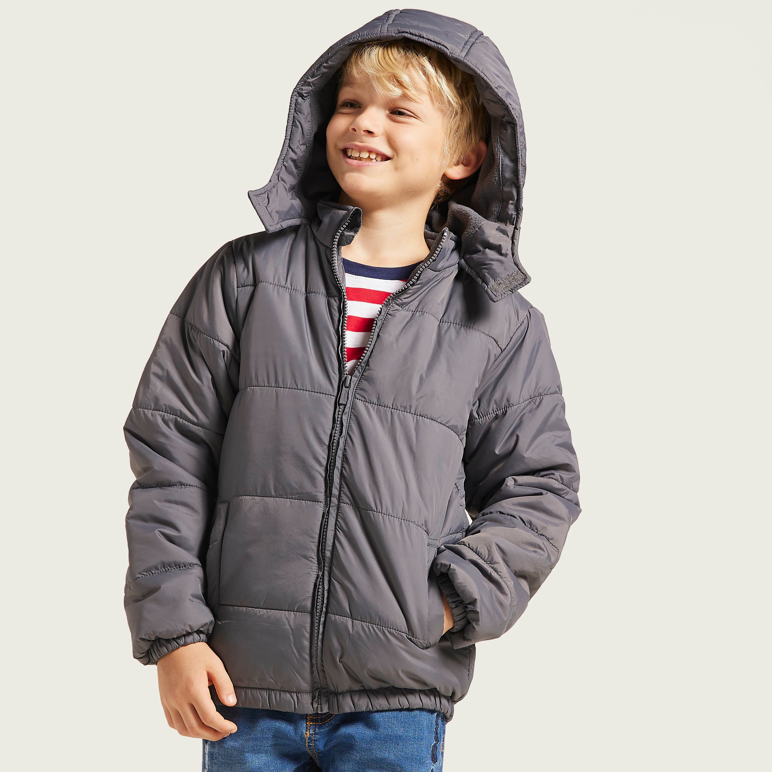 Juniors Quilted Jacket with Hooded Neck and Zip Closure-boys-clothing-schoolwear-jacketsandcoats-image-2