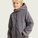 Juniors Quilted Jacket with Hooded Neck and Zip Closure-Coats and Jackets-thumbnail-2