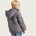 Juniors Quilted Jacket with Hooded Neck and Zip Closure-Coats and Jackets-thumbnail-3