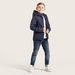 Juniors Solid Padded Jacket with Long Sleeves and Hood-Coats and Jackets-thumbnail-4