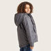 Juniors Solid Padded Jacket with Long Sleeves and Hood-Coats and Jackets-thumbnail-3