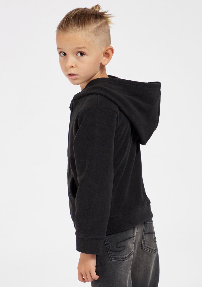 Juniors Solid Jacket with Hood and Long Sleeves-Tops-image-3