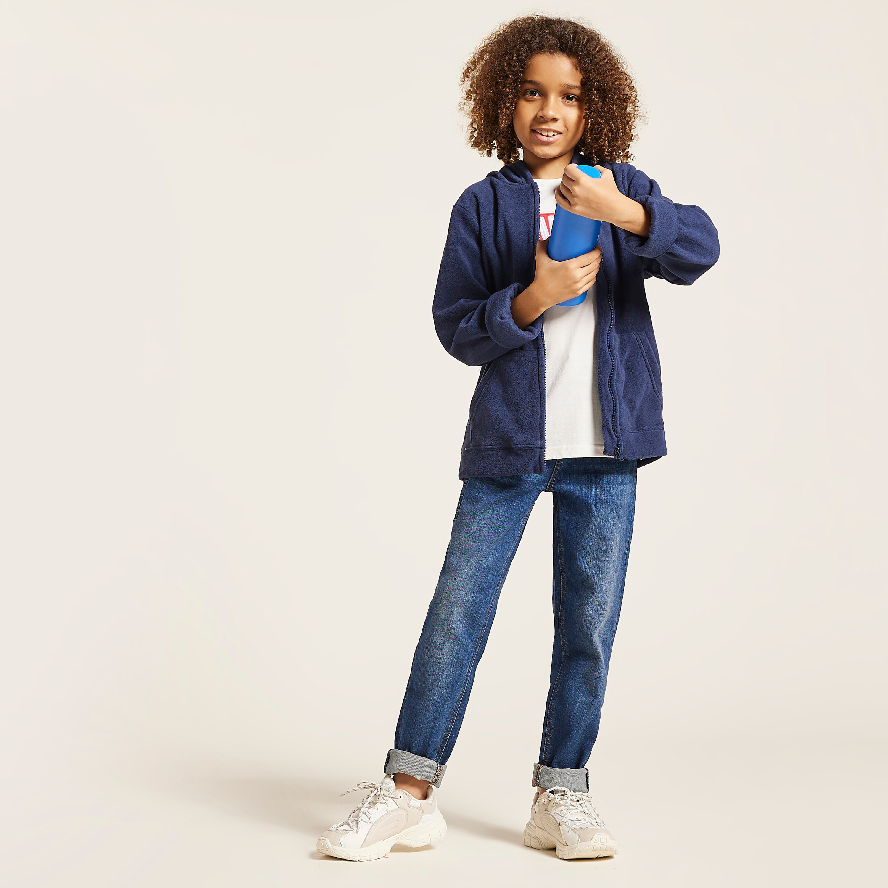 جاكيت سادة بأكمام طويلة وقبعة من جونيورز-boys-clothing-schoolwear-jacketsandcoats-image-1