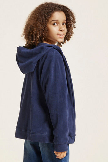 Juniors Solid Jacket with Hood and Long Sleeves
