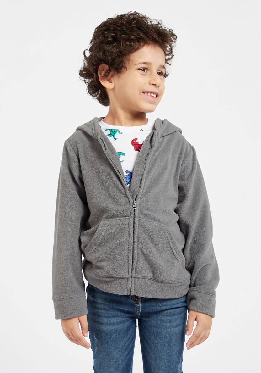 Juniors Solid Jacket with Hood and Long Sleeves-Tops-image-0