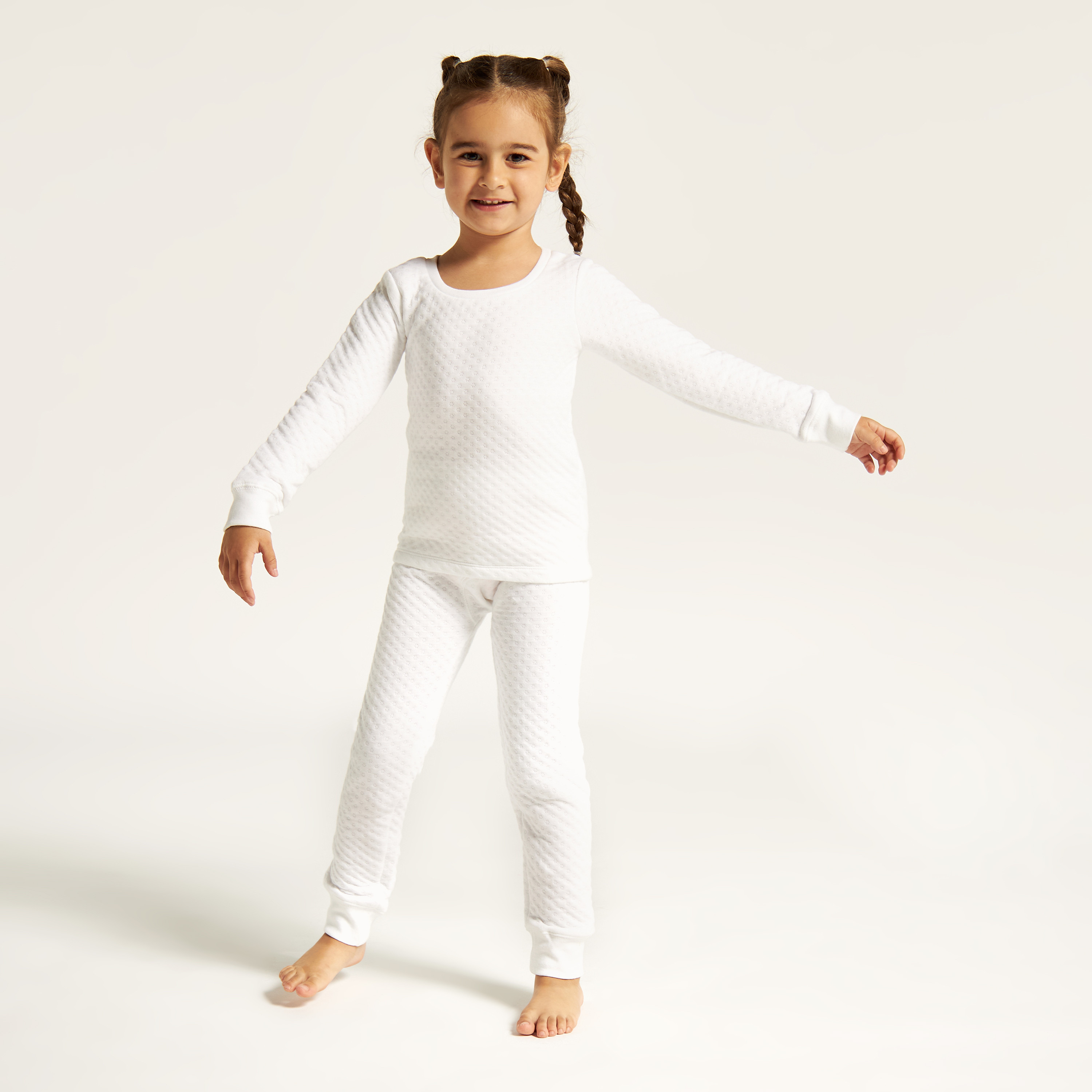 Juniors Textured Long Sleeves Sweatshirt with Full Length Jog Pants-girls-clothing-innerwear-sets-image-1