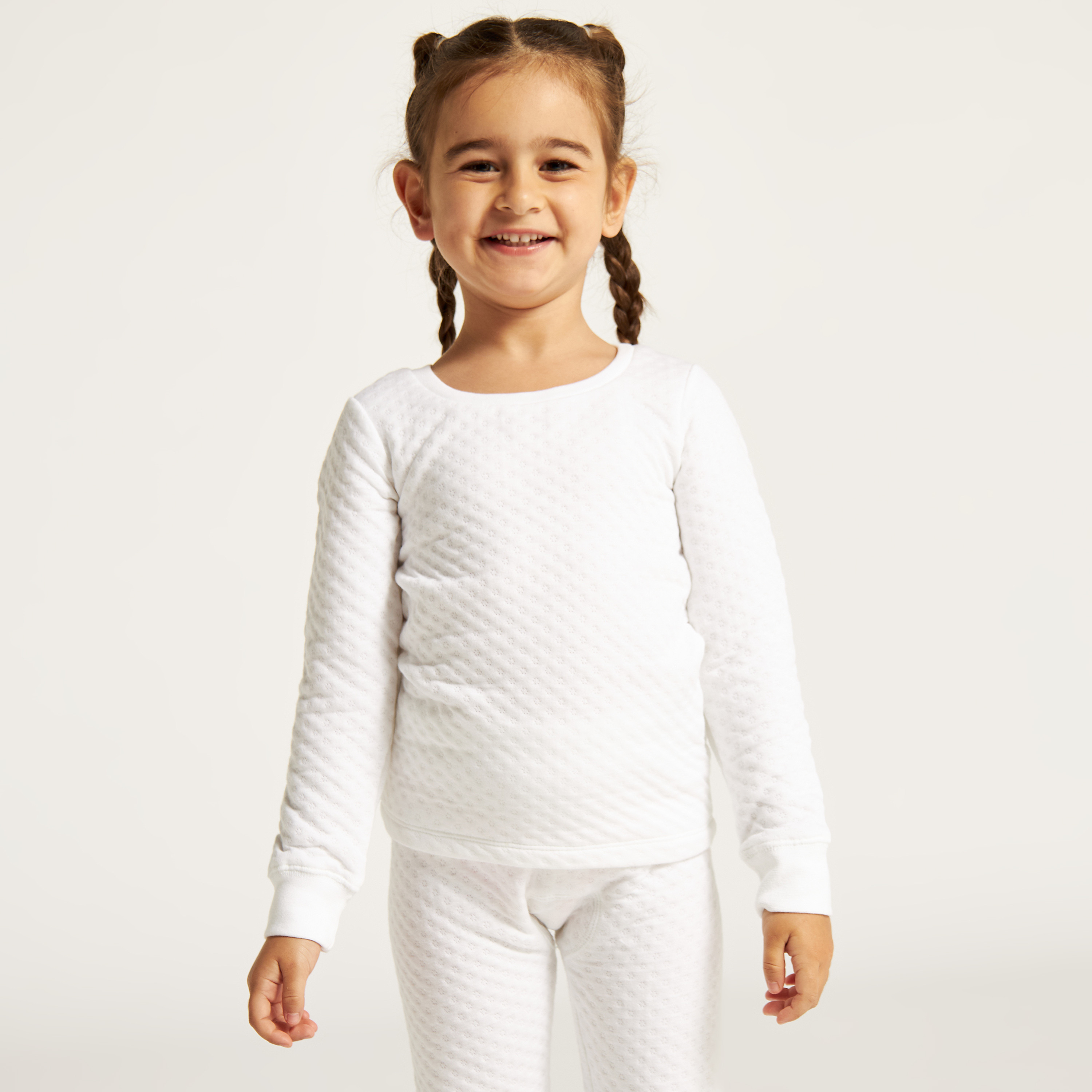 Juniors Textured Long Sleeves Sweatshirt with Full Length Jog Pants-girls-clothing-innerwear-sets-image-2