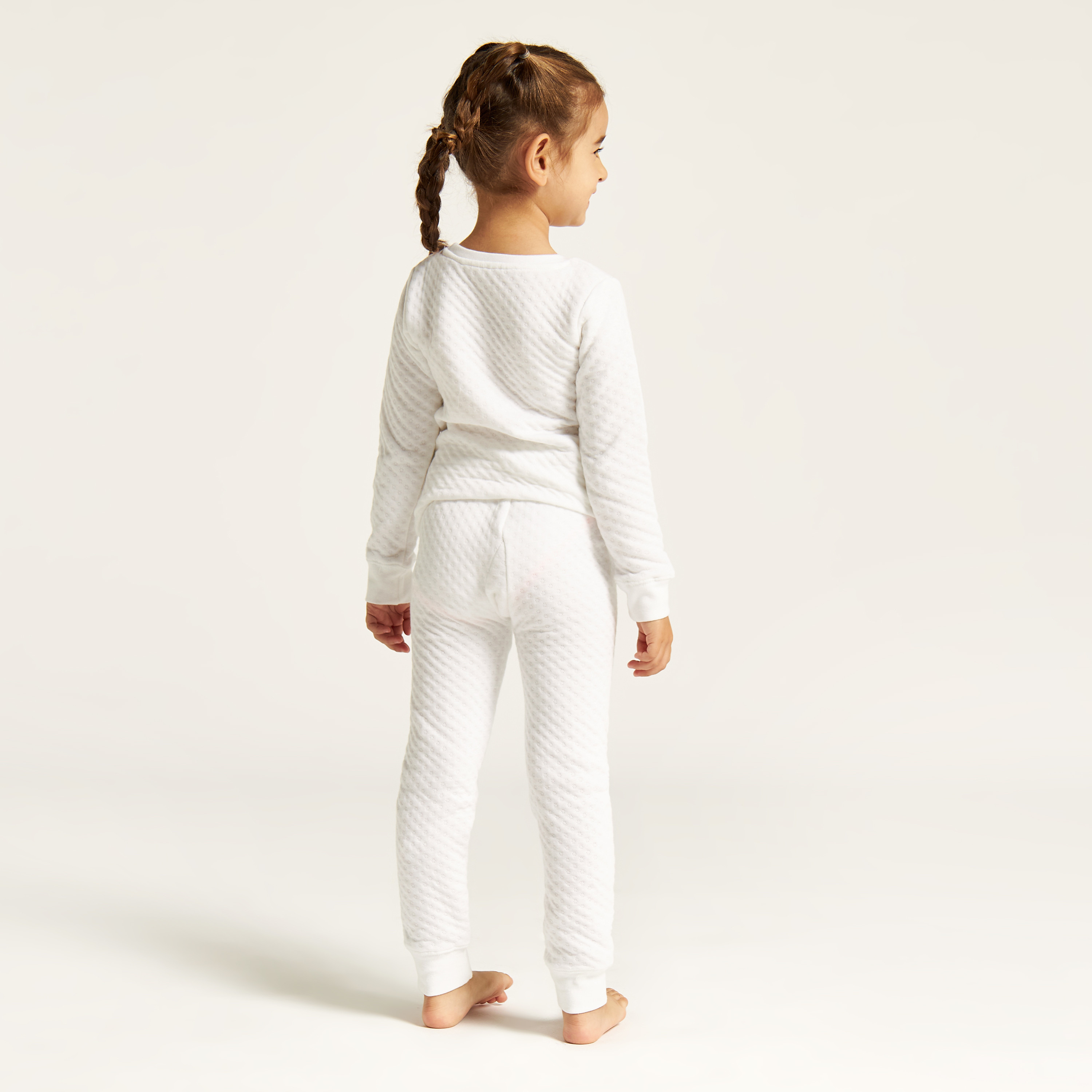 Juniors Textured Long Sleeves Sweatshirt with Full Length Jog Pants-girls-clothing-innerwear-sets-image-4