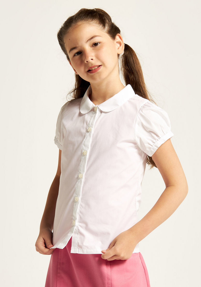 Juniors Solid Shirt with Collar and Short Sleeves - Set of 2-Tops-image-1