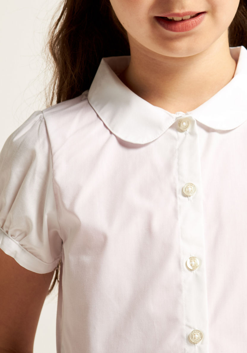 Juniors Solid Shirt with Collar and Short Sleeves - Set of 2-Tops-image-3