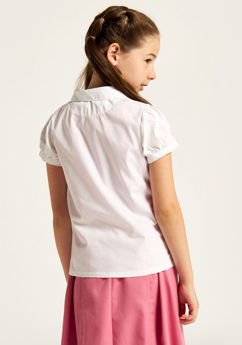 Juniors Solid Shirt with Collar and Short Sleeves - Set of 2-Tops-image-4