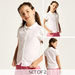 Juniors Solid Shirt with Collar and Short Sleeves - Set of 2-Tops-thumbnail-0