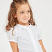 Juniors Solid Shirt with Peter Pan Collar and Puff Sleeves-Tops-thumbnail-3