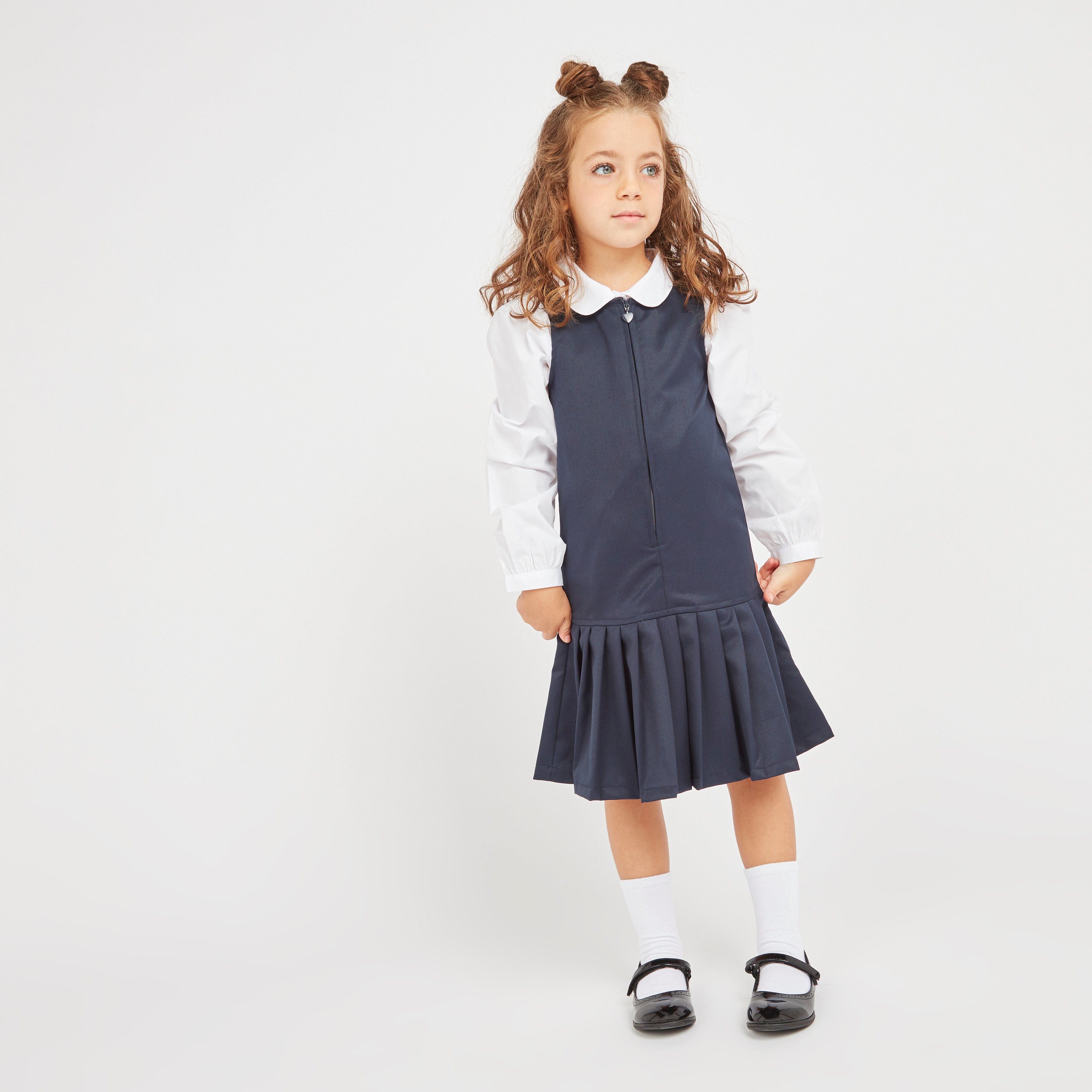 Juniors Solid Shirt with Peter Pan Collar - Set of 2-girls-clothing-schoolwear-blousesandshirts-image-3