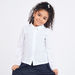 Juniors Solid Shirt with Spread Collar and Bishop Sleeves-Tops-thumbnail-0