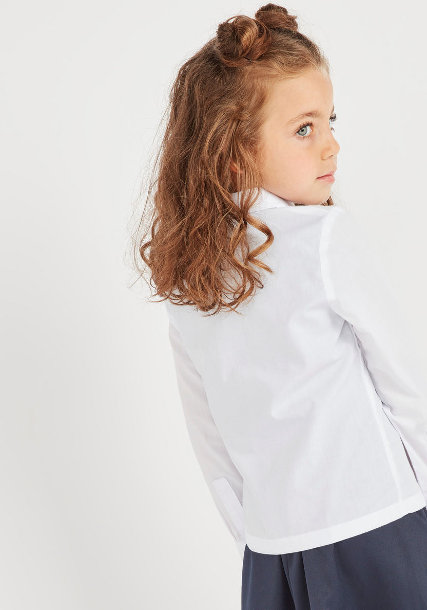Juniors Solid Shirt with Point Collar and Long Sleeves-Tops-image-4