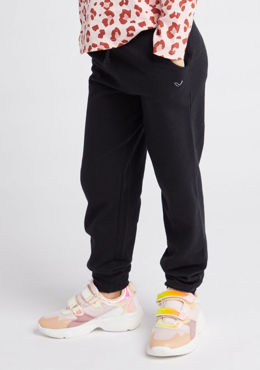 Juniors Solid Joggers with Pockets and Drawstring Closure-Bottoms-image-2