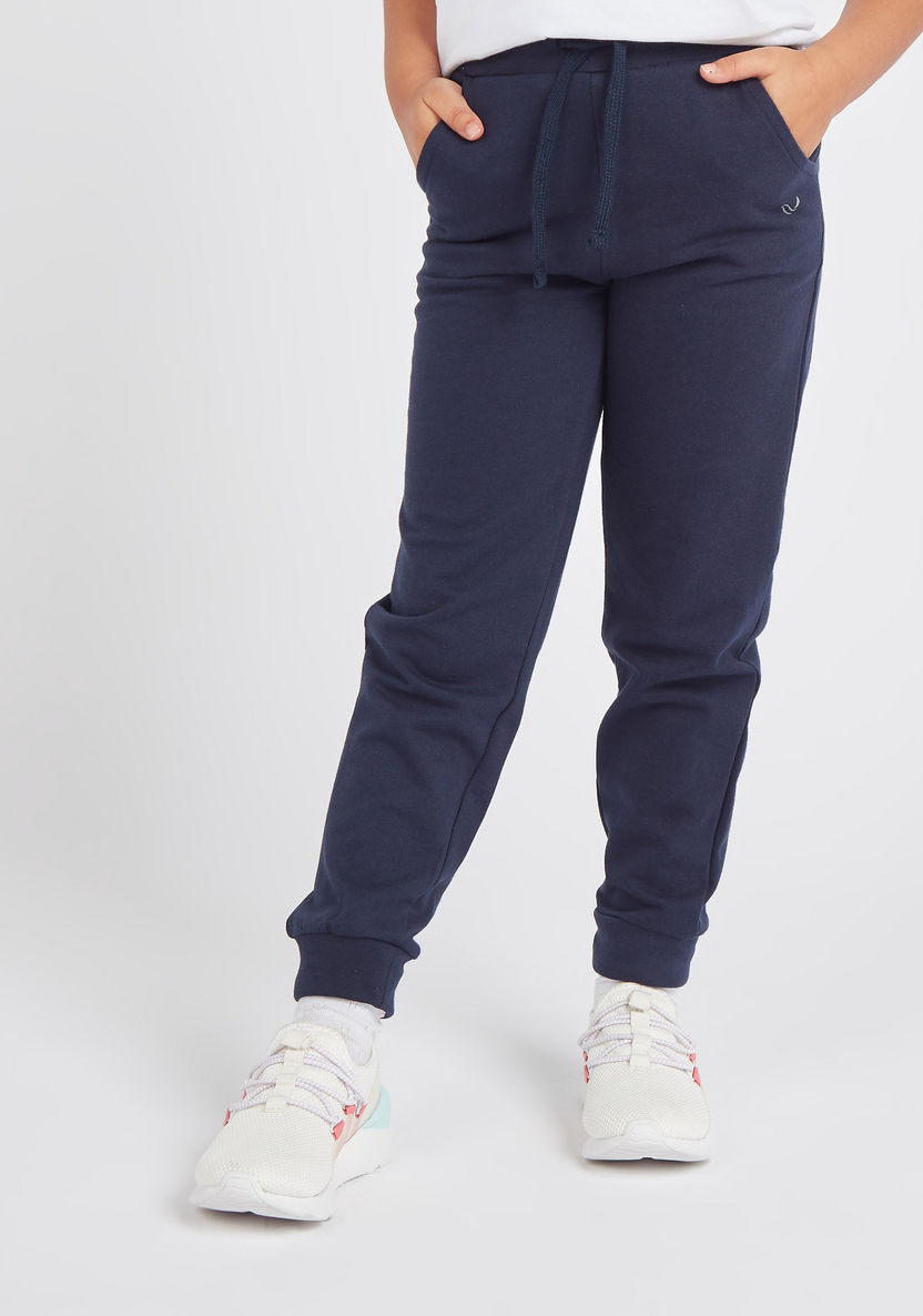 Juniors Solid Joggers with Pockets and Drawstring Closure-Bottoms-image-3